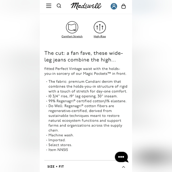 NWT Madewell Wideleg Perfect Vintage in Morea Wash - Picture 8 of 11